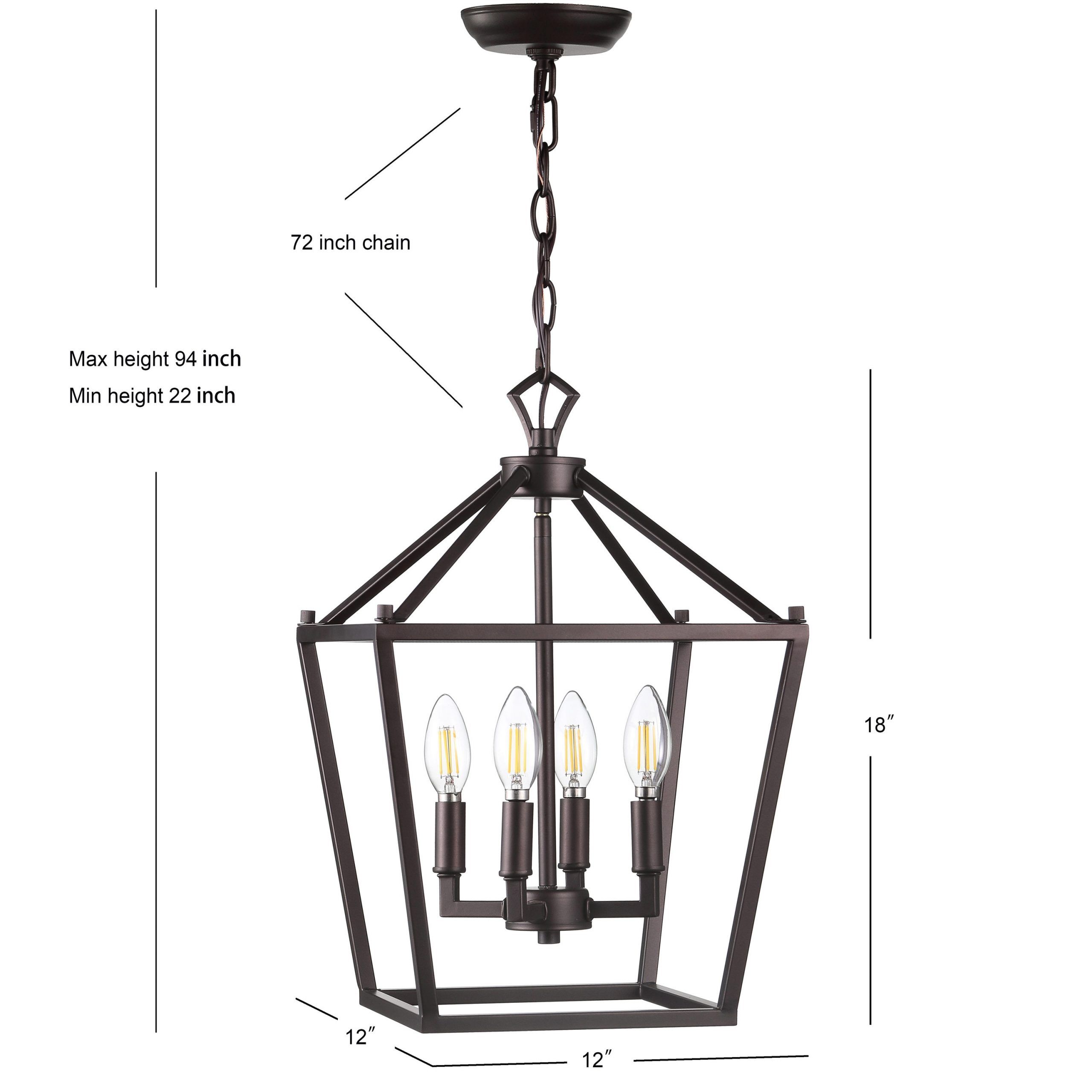 Jonathan Y Pagoda Traditional Transitional 4 Light Oil Rubbed Bronze  Farmhouse Lantern Led Kitchen Island Light In The Pendant Lighting  Department At Lowes Throughout 18 Inch Lantern Chandeliers (View 10 of 15)