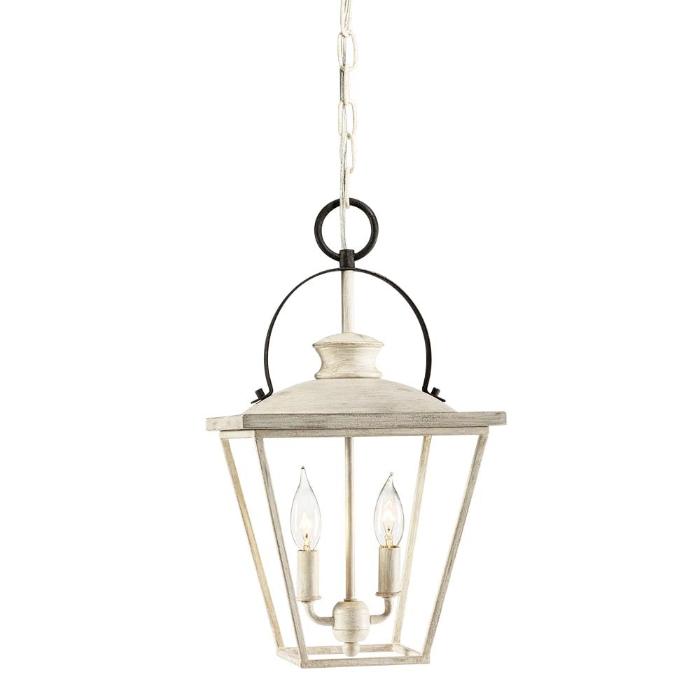 Kichler Arena Cove 2 Light Distressed Antique White And Rust French Country/cottage  Lantern Pendant Light In The Pendant Lighting Department At Lowes Inside County French Iron Lantern Chandeliers (View 11 of 15)