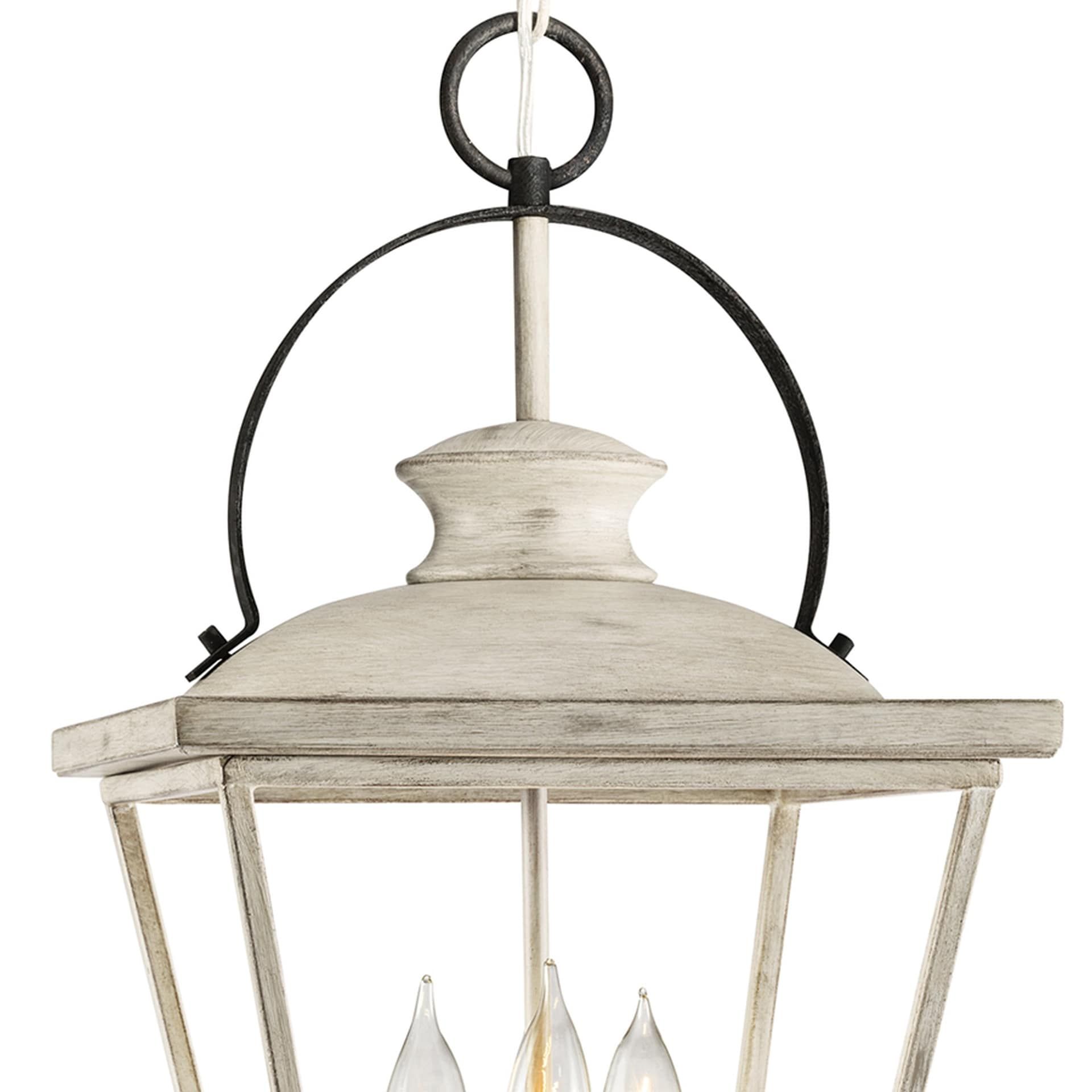 Kichler Arena Cove 3 Light Distressed Antique White And Rust French  Country/cottage Lantern Pendant Light In The Pendant Lighting Department At  Lowes Inside White Distressed Lantern Chandeliers (View 8 of 15)