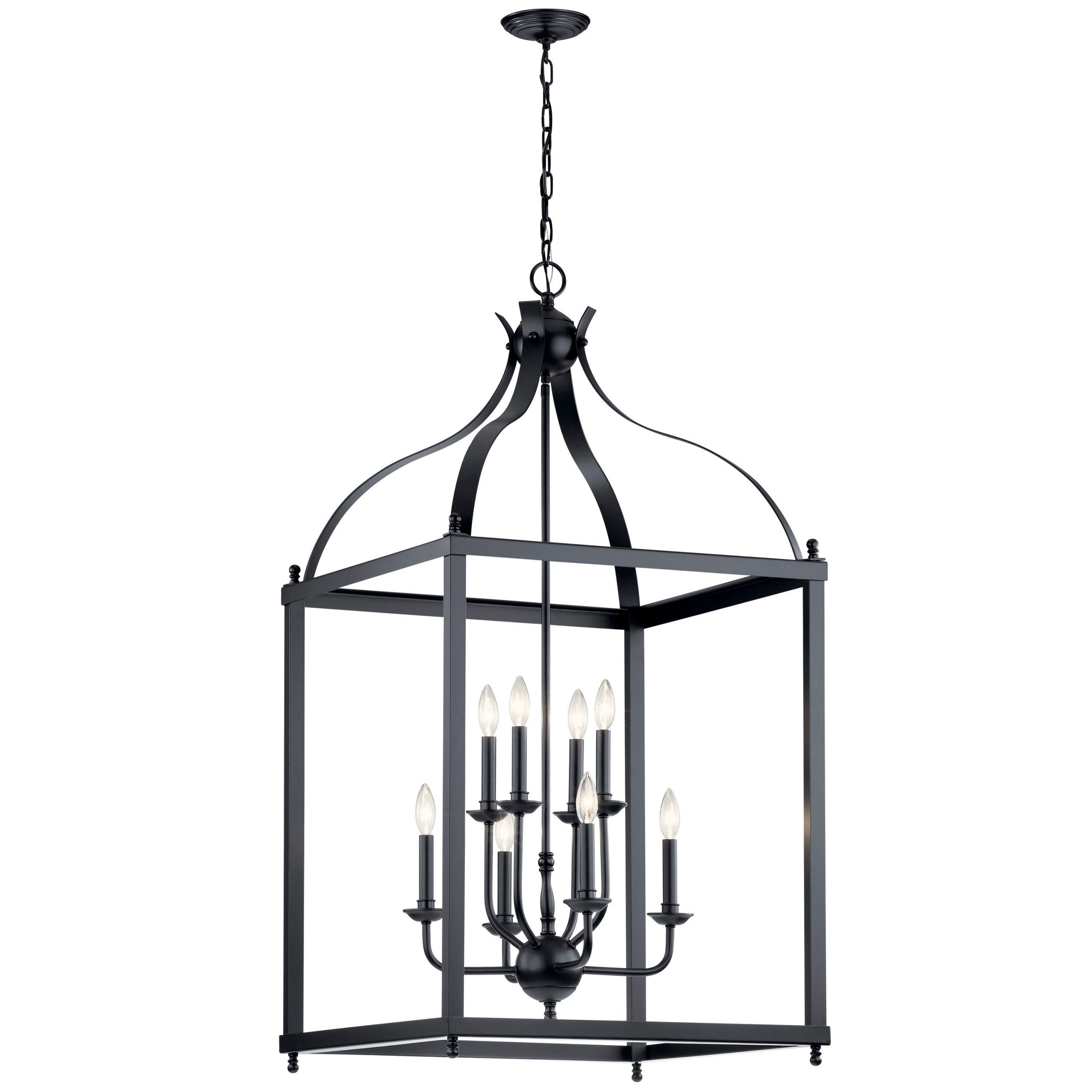 Kichler Larkin 8 Light Black Traditional Lantern Pendant Light In The Pendant  Lighting Department At Lowes With Eight Light Lantern Chandeliers (View 7 of 15)