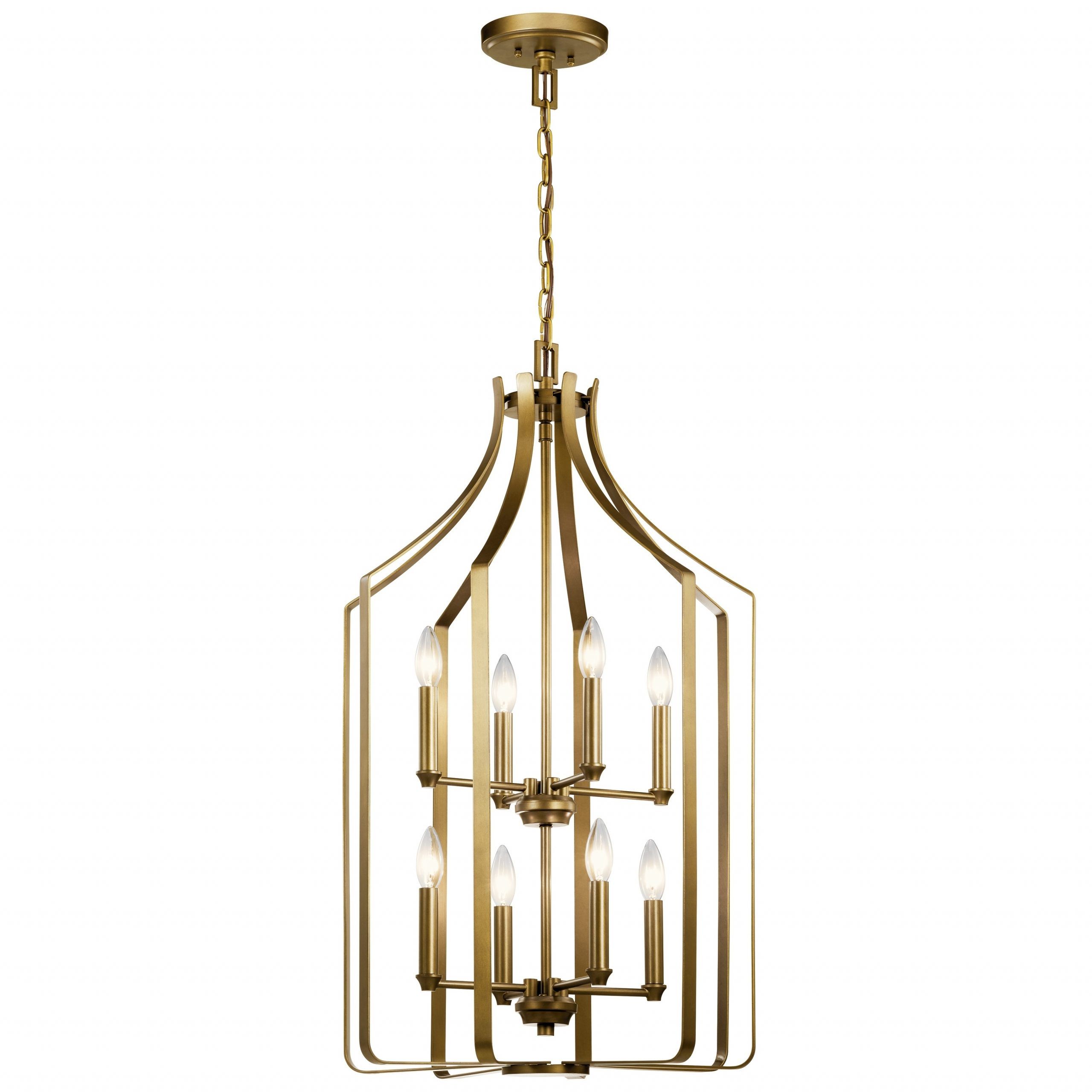Kichler Lighting Morrigan 8 Light Foyer Chandelier Natural Brass – On Sale  – Overstock – 30902409 Pertaining To Natural Brass Lantern Chandeliers (View 11 of 15)