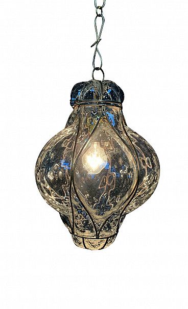 Lantern Chandelier In Murano Glass And Gilded Iron, 60s | Intondo In Antique Gold Lantern Chandeliers (View 9 of 15)