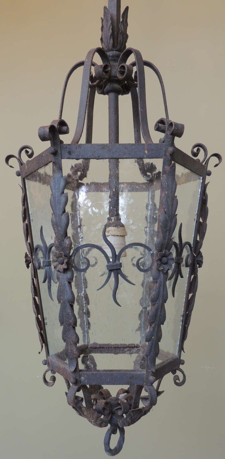 Late 19th Century French Gothic Hand Wrought Iron Lantern | David Skinner  Antiques Within French Iron Lantern Chandeliers (Photo 1 of 15)