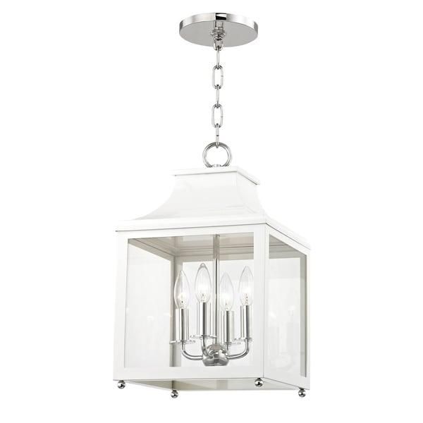 Leigh 4 Light White Polished Nickel Small Lantern Pendant Throughout Polished Nickel Lantern Chandeliers (View 13 of 15)