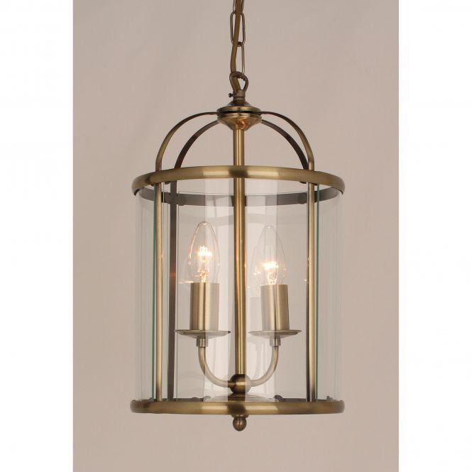 Lg77132/ab Orly 2 Light Ceiling Lantern In Antique Brass Finish | Lantern  Ceiling Lights, Ceiling Lights, Lantern Pendant Lighting With Regard To Two Light Lantern Chandeliers (View 6 of 15)