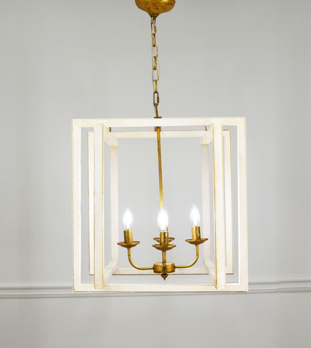 Martin 4 Light White And Gold Lantern | Pendant Light, Pendent Lighting, Gold  Lanterns Intended For White Gold Lantern Chandeliers (Photo 2 of 15)