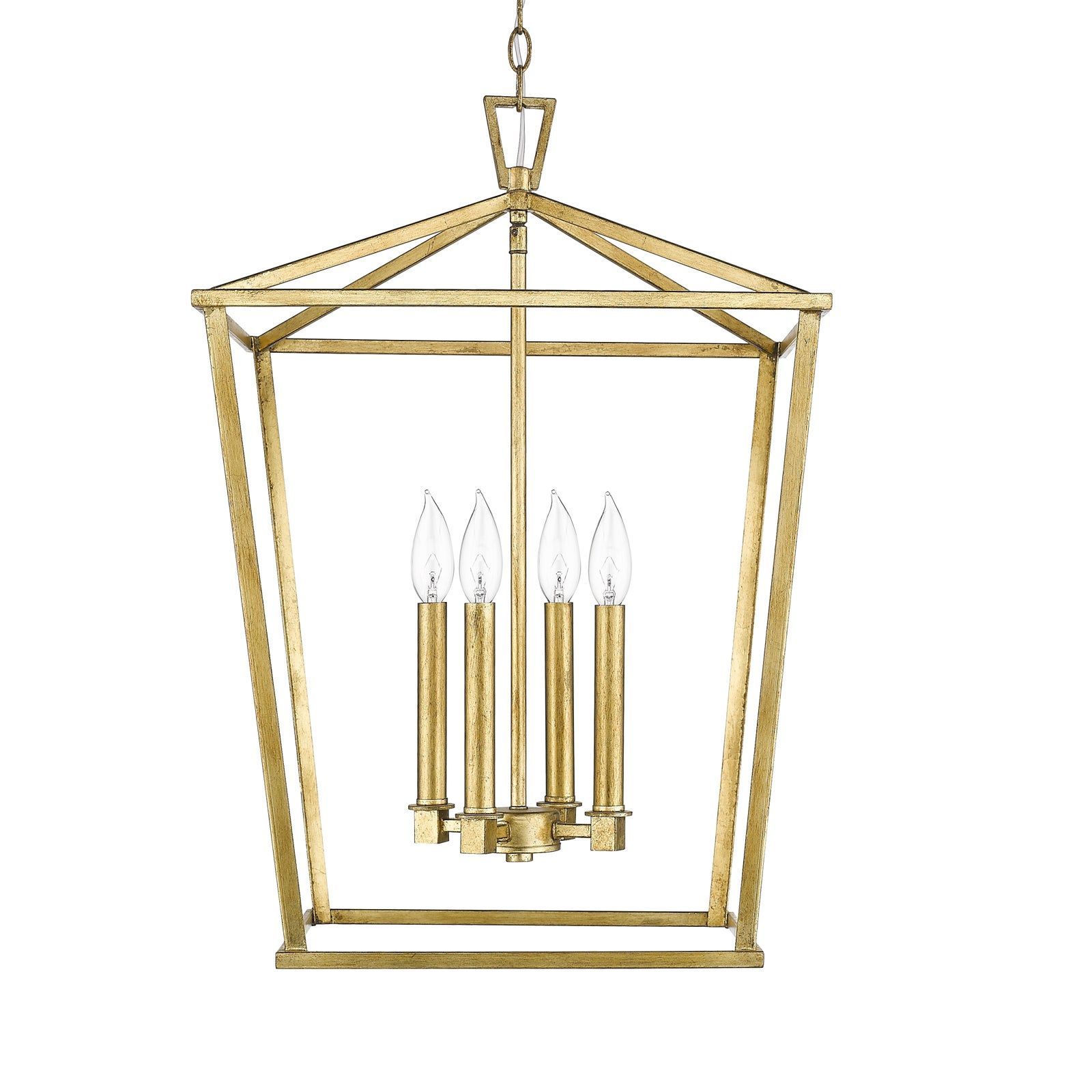 Ponce City 4 Light Pendant, Gilded Gold | Pendant Lighting, Square Pendant  Lighting, Gold Light Fixture With Regard To Gilded Gold Lantern Chandeliers (Photo 10 of 15)
