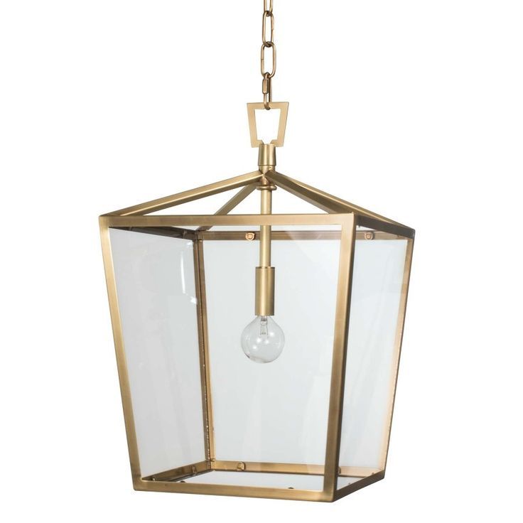 Regina Andrew Design Small Camden Lantern – Natural Brass | Chandelier For  Sale, Small Chandelier, Glass Lantern Within Natural Brass Lantern Chandeliers (Photo 8 of 15)
