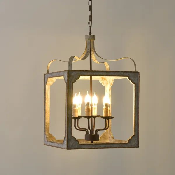 Rustic 6 Light Square Lantern Chandelier Metal And Wood In Antique Grey &  Antique Gold Homary Inside Rustic Gray Lantern Chandeliers (View 9 of 15)