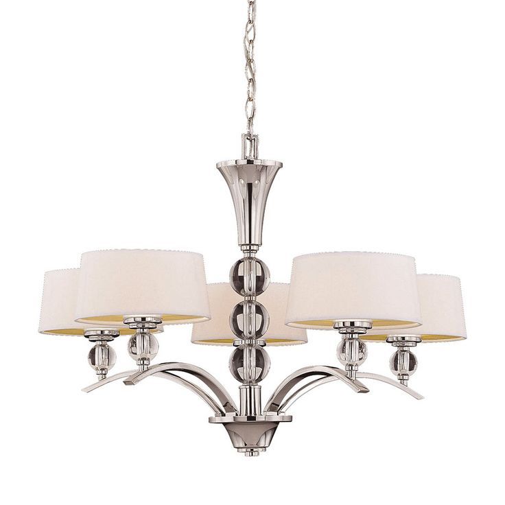 Shop Shandy 30 In 5 Light Polished Nickel Textured Glass Standard Chandelier  At Lowes | 5 Light Chandelier, Contemporary Chandelier, Savoy House  Lighting In Textured Nickel Lantern Chandeliers (Photo 14 of 15)