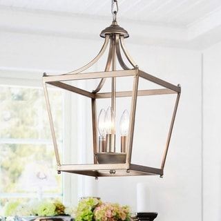 Sunsus Oil Brushed Silver 3 Light Lantern Pendant – On Sale – Overstock –  20287327 Pertaining To Brushed Champagne Lantern Chandeliers (View 6 of 15)
