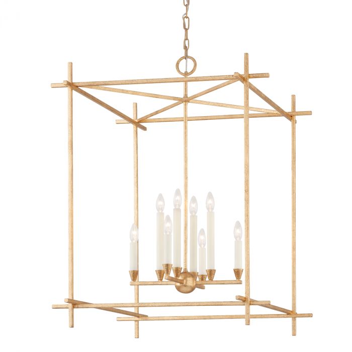 The Well Appointed House – Luxuries For The Home – The Well Appointed Home  Hudson Valley Large Huck Open Lantern Chandelier In Vintage Gold Leaf Finish Regarding Gold Leaf Lantern Chandeliers (Photo 12 of 15)