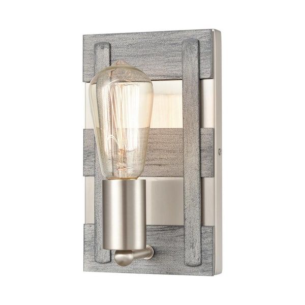 Titan Lighting Brigantine 5 In. 1 Light Weathered Driftwood Vanity Light  Tnvl 049210617 – The Home Depot For Weathered Driftwood And Gold Lantern Chandeliers (Photo 7 of 15)