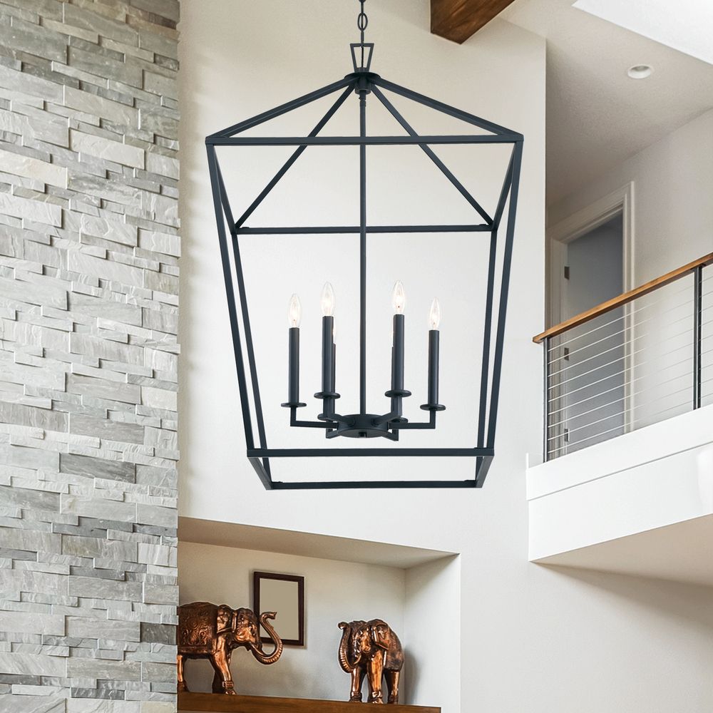 Townsend 6 Light Pendant In Matte Black : 401acex | Pine Lighting Pertaining To Matte Black Lantern Chandeliers (View 14 of 15)