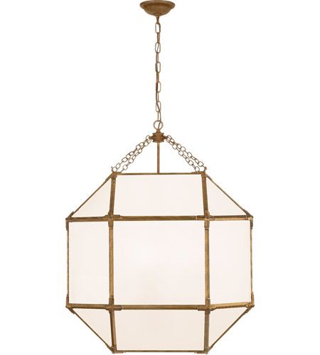 Visual Comfort Sk5010gi Wg Suzanne Kasler Morris 3 Light 23 Inch Gilded  Iron Lantern Pendant Ceiling Light In White Glass, Large Within 23 Inch Lantern Chandeliers (View 15 of 15)