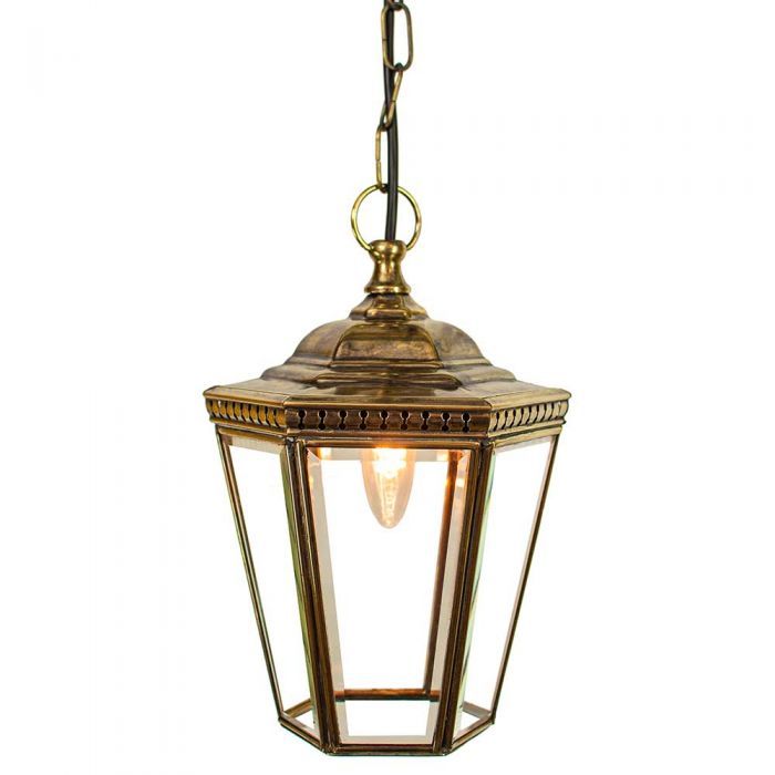 Windsor Solid Brass 1 Light Hanging Lantern Pendant From Richard Hathaway  Lighting In Brass Lantern Chandeliers (View 8 of 15)