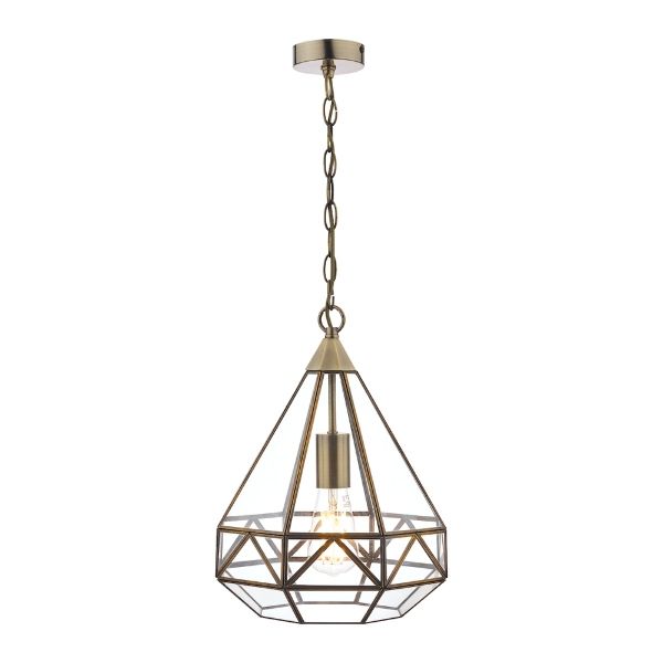 Zaria Antique Brass 1 Light Lantern Pendant Ceiling Light – Arches Lighting  Centre Within One Light Lantern Chandeliers (View 13 of 15)