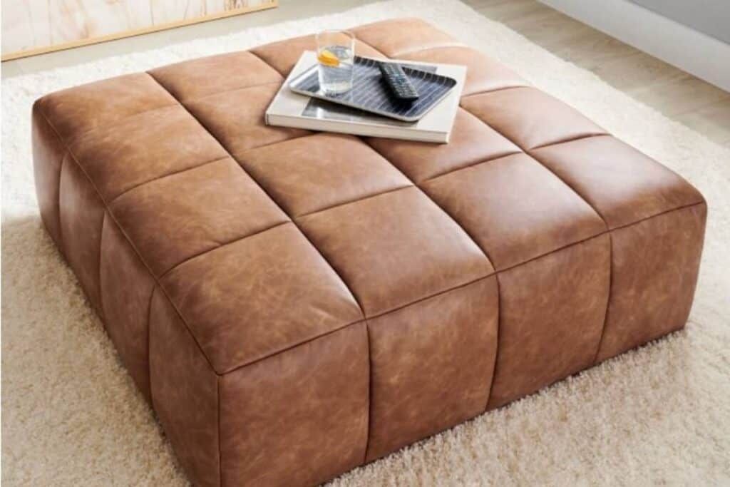 11 Best Faux Leather Ottomans – Restore Decor & More In Ivory Faux Leather Ottomans (View 9 of 15)