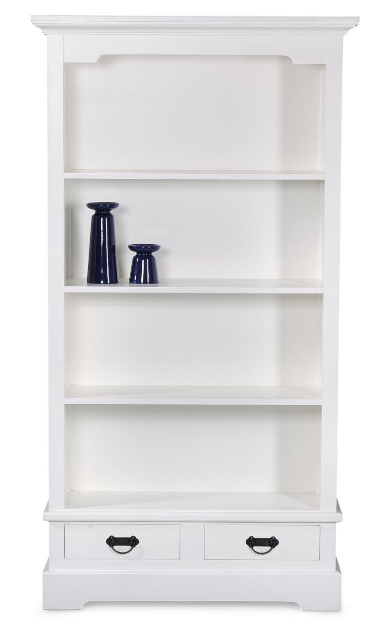 2 Drawer Double Bookcase – White | The Furniture Trader Intended For Solid White Bookcases (View 5 of 15)