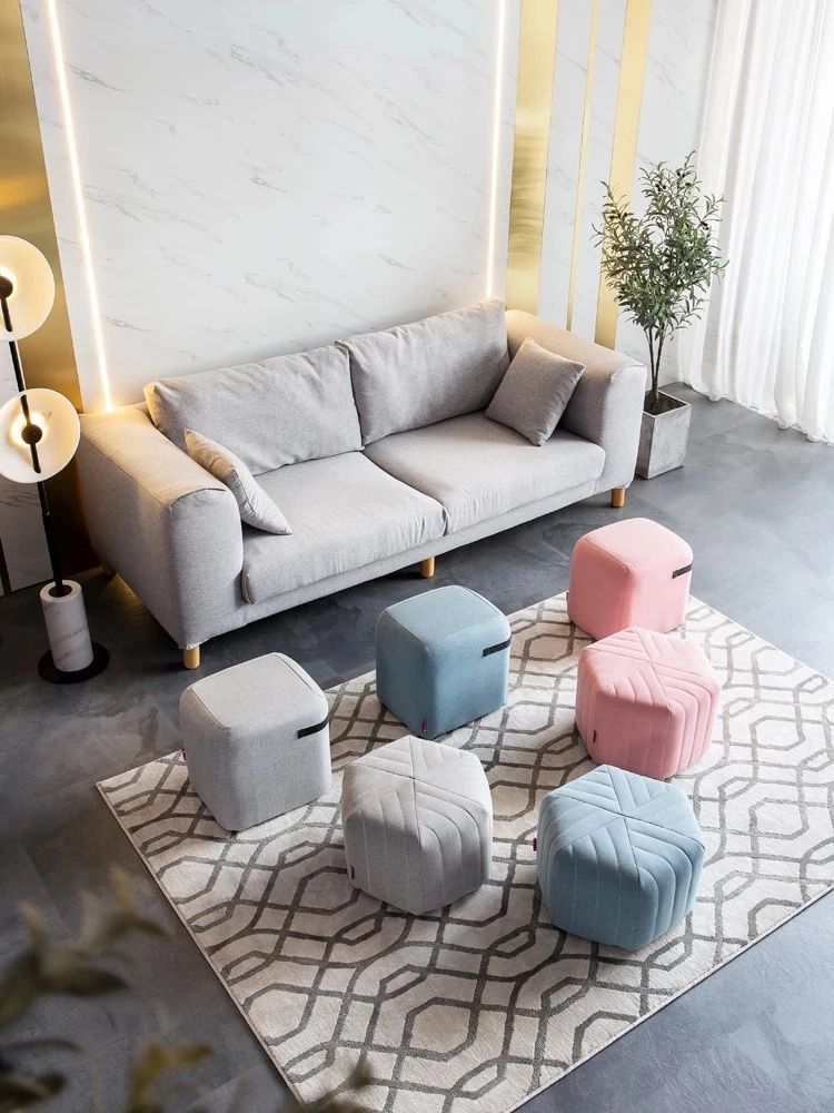 2021 New Coming Nordic Style Originally Concept Hexagon Sofa Linen Fabric  Ottoman Bench 45x45x30cm Stool Sofa Set Living Room – Stools & Ottomans –  Aliexpress Intended For Hexagon Ottomans (View 5 of 15)