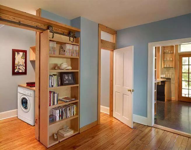 30 Clever Hidden Door Ideas That Are Practical And Fun | Decor Home Ideas | Barn  Door Bookcase, Remodel Bedroom, Bookshelf Door Inside Sliding Barn Door Wall Bookcases (View 2 of 15)