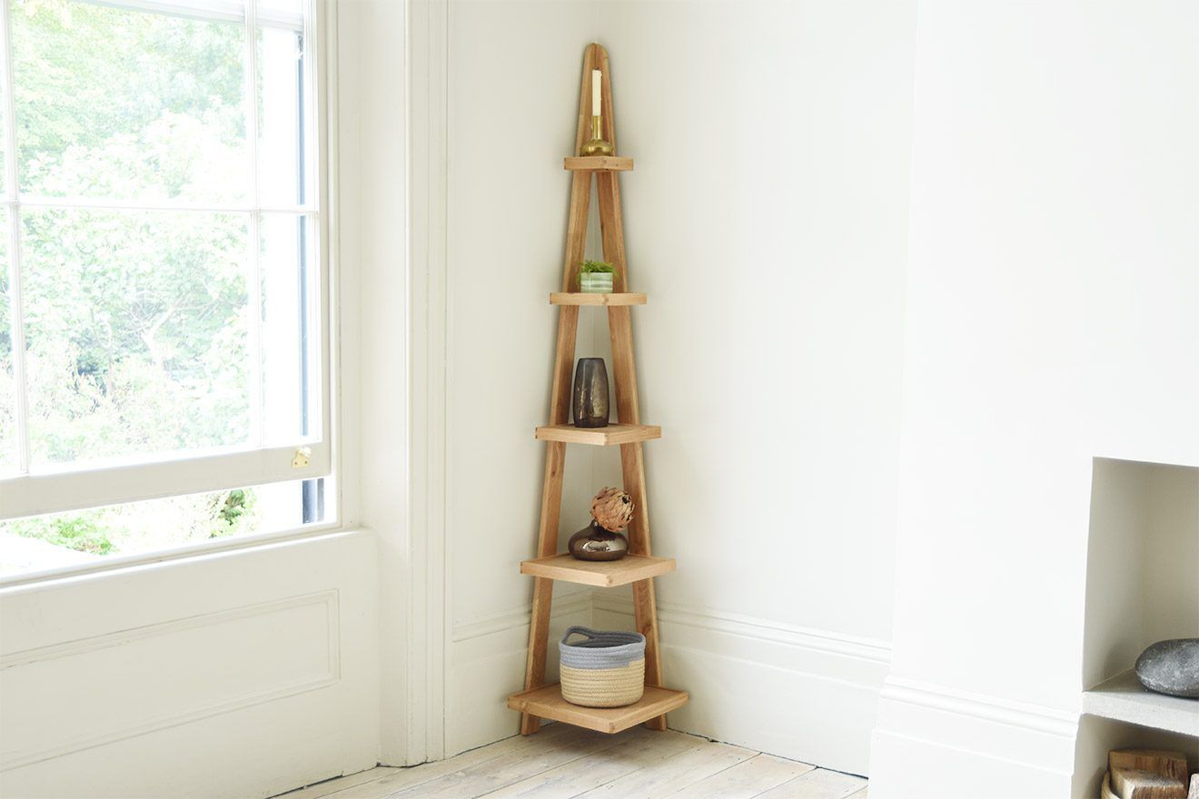 5 Corner Shelves In Oak | Futon Company With Regard To Corner Ladder Bookcases (Photo 9 of 15)