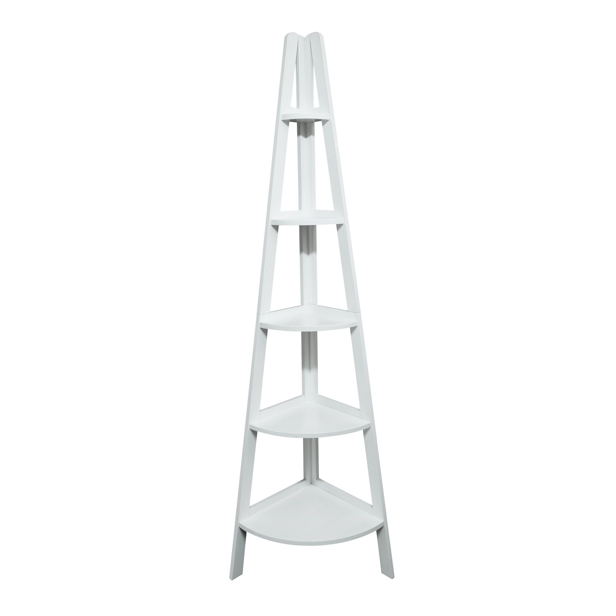 5 – Shelf Corner Ladder Bookcase – White – Walmart Intended For Corner Ladder Bookcases (View 8 of 15)