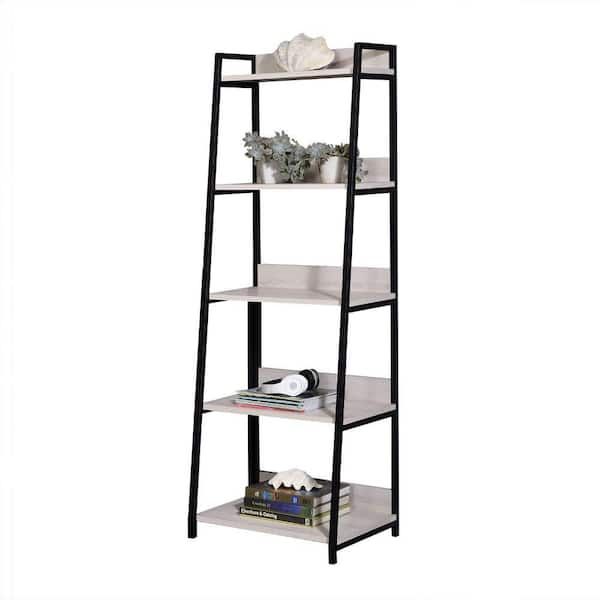 Acme Furniture Wendral 67 In. Natural & Black 5 Shelf Standard Bookcase  92674 – The Home Depot Pertaining To Natural Black Bookcases (Photo 8 of 15)