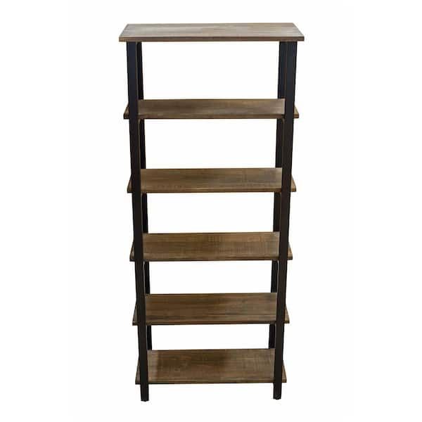 Alaterre Furniture Pomona 70 In. Natural/black Metal 5 Shelf Etagere  Bookcase Amba0820 – The Home Depot Inside Natural Black Bookcases (Photo 13 of 15)