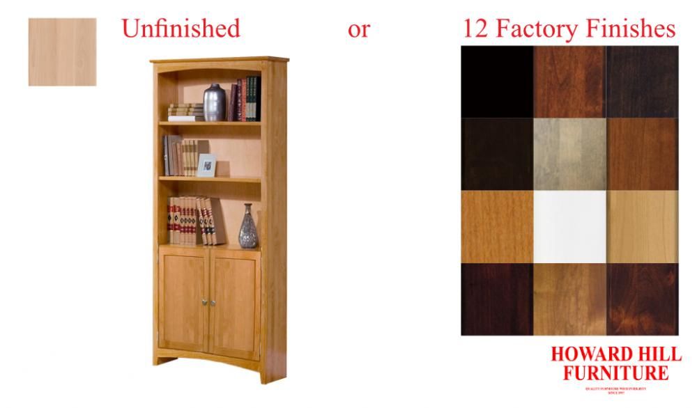 Alder Shaker 30 Inch Wide Bookcases W/doors | Howard Hill Furniture With Regard To 30 Inch Bookcases (View 2 of 15)