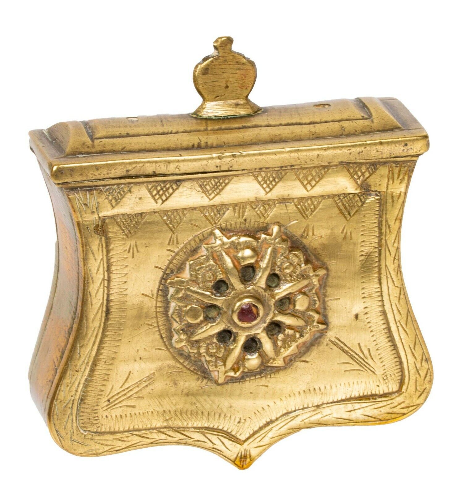 Antique Ottoman Palaska Brass Powder Flask Military Cartridge Bullet Box |  Ebay Regarding Antique Brass Ottomans (View 6 of 15)