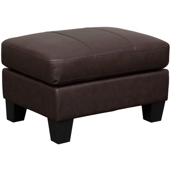 Aria Brown Leather Ottoman 7095c 10/2770 | | Afw Pertaining To Brown Leather Ottomans (View 9 of 15)