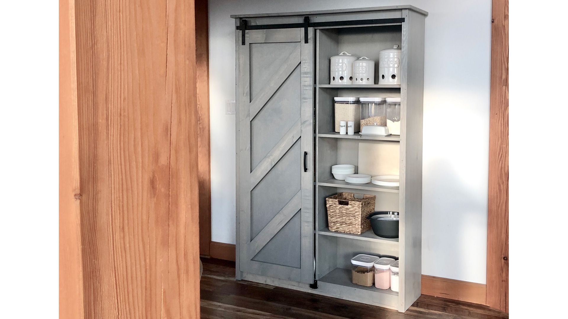 Barn Door Bookcase | Ana White With Sliding Barn Door Wall Bookcases (View 5 of 15)