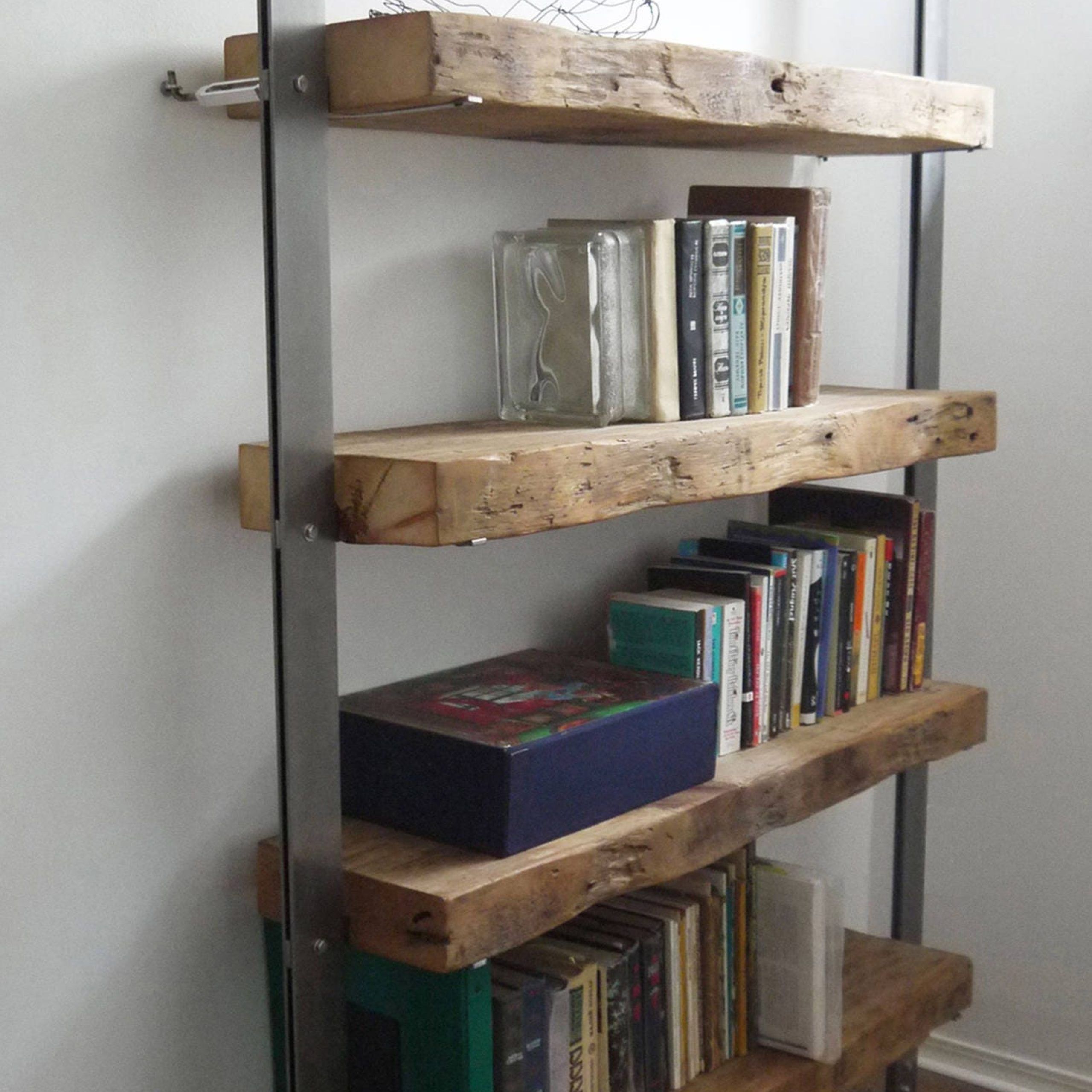 Barn Wood Shelves.reclaimed Wood Bookcase.wood And Metal – Etsy With Regard To Barnwood Bookcases (Photo 8 of 15)