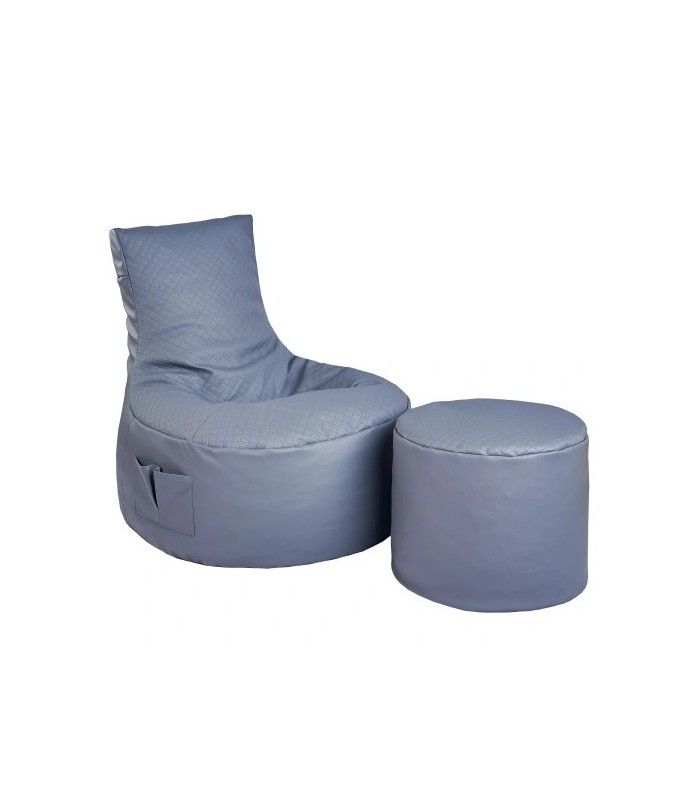 Bean Bag With Ottoman, Gray 85cm X 75cm X 80cm For Gray Ottomans (View 7 of 15)