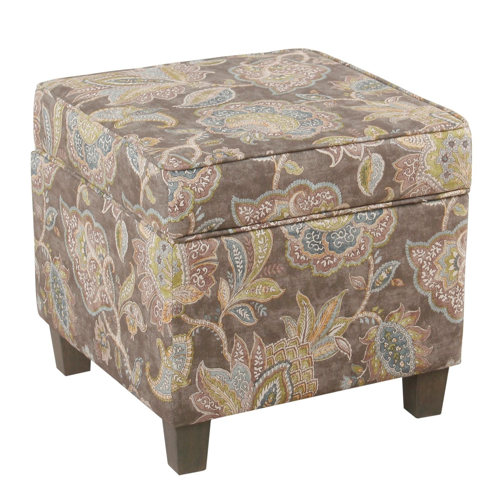 Benzara Modern Multicolor Rectangle Integrated Storage Ottoman In The  Ottomans Department At Lowes Intended For Multicolor Ottomans (View 15 of 15)