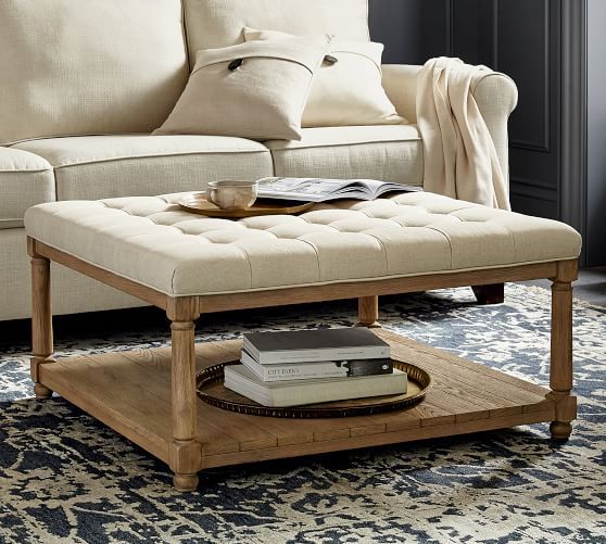 Berlin Square Ottoman | Pottery Barn Intended For Square Ottomans (View 6 of 15)