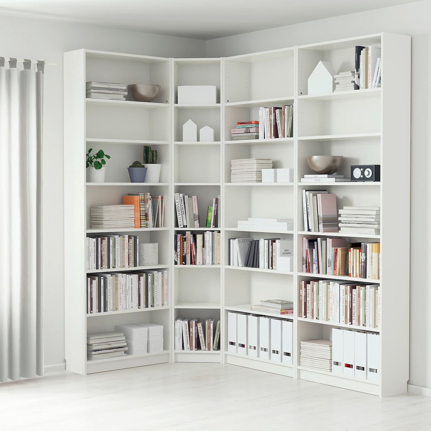 Billy Bookcase, White, 845/8/531/8x11x931/4" – Ikea Regarding Corner Bookcases (Photo 10 of 15)