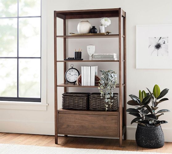 Bloomquist Bookcase With Drawer | Pottery Barn Within Bookcases With Drawer (Photo 6 of 15)