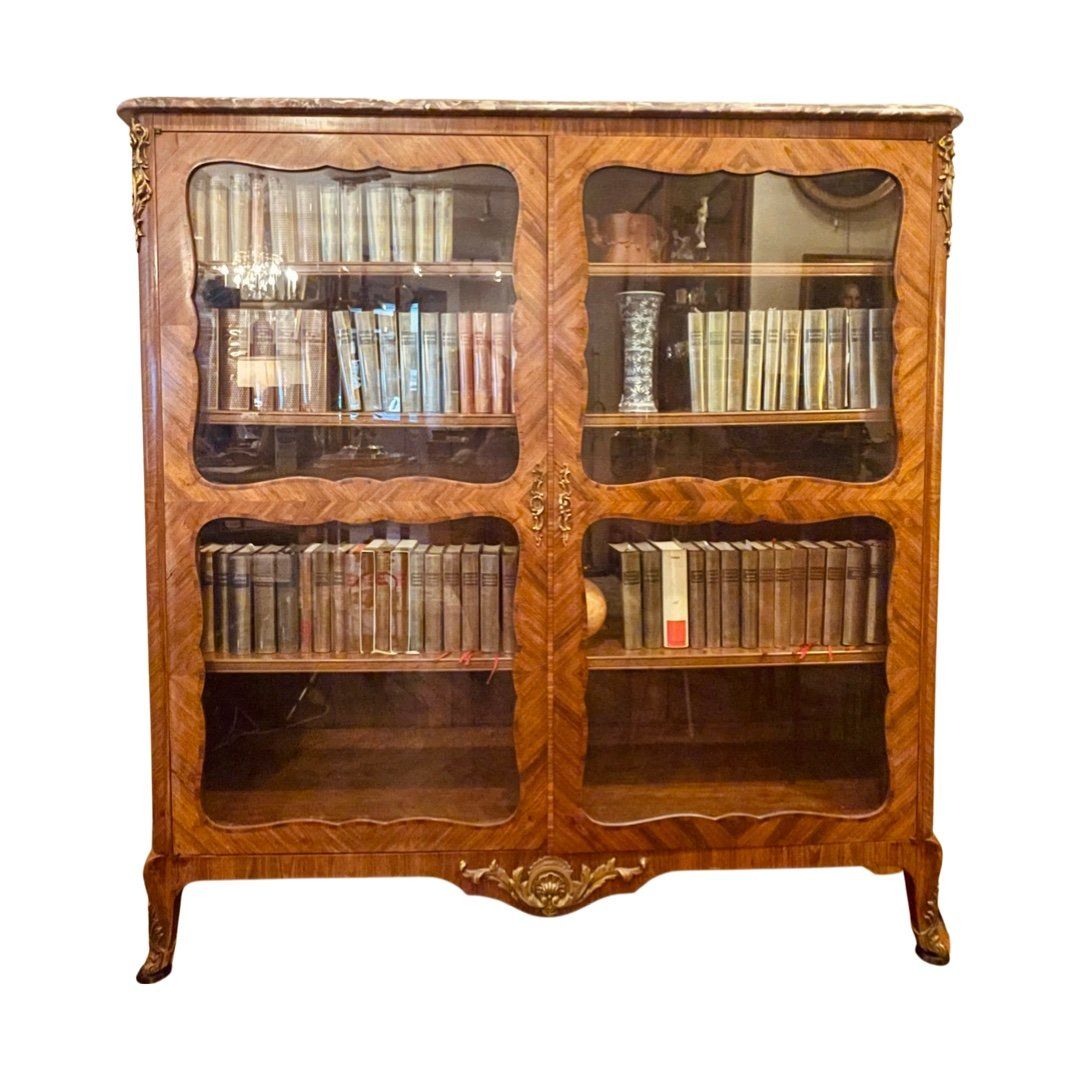 Bookcase In Rosewood, Louis Xv Style, Xixth Century – Bookcases Within Two Door Bookcases (View 7 of 15)