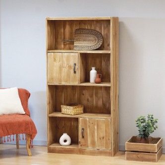 Bookcase In Solid Wood Albane| Dendro Pertaining To Wooden Compartment Bookcases (Photo 7 of 15)