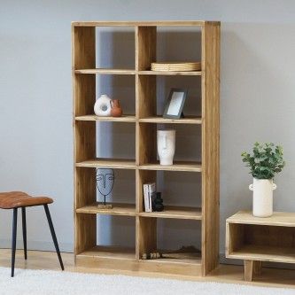 Bookcase In Solid Wood Luce| Dendro With Regard To Wooden Compartment Bookcases (Photo 5 of 15)
