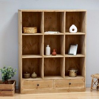 Bookcase In Solid Wood Rosalie| Dendro For Wooden Compartment Bookcases (View 4 of 15)