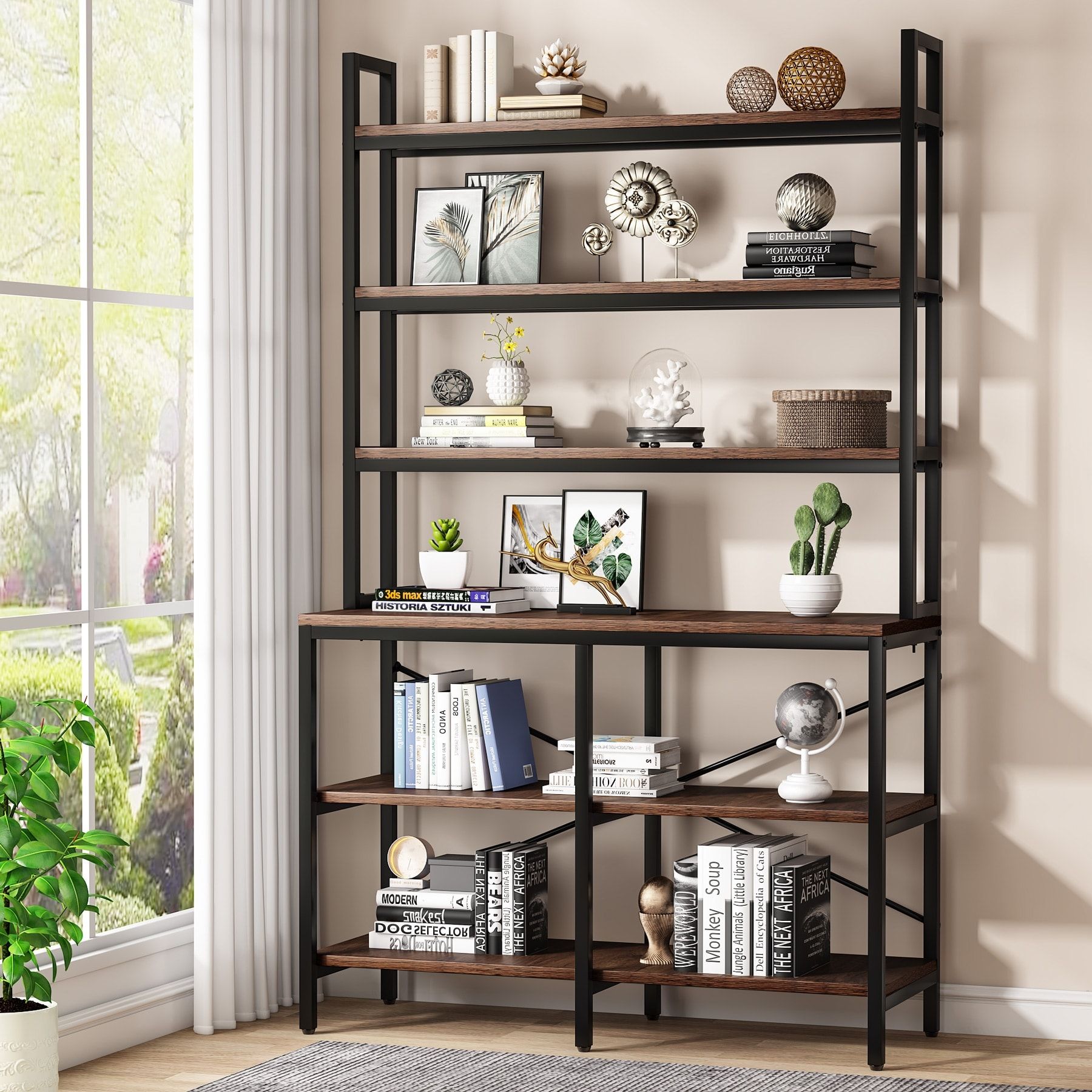 Bookshelf, 6 Tier Bookcase Storage Display Rack Standing Shelf – Overstock  – 34688763 With 39 Inch Bookcases (View 9 of 15)