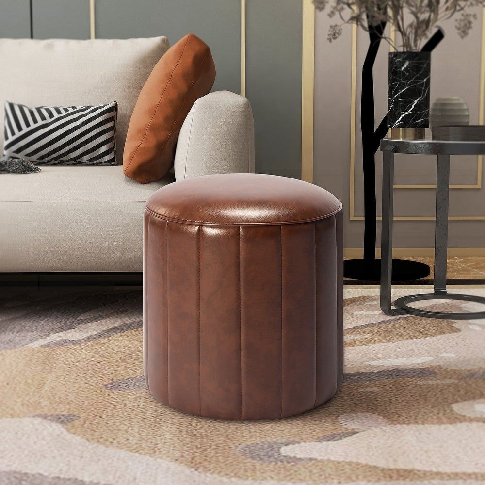 Buy Brown, Round Ottomans & Storage Ottomans Online At Overstock | Our Best  Living Room Furniture Deals Pertaining To Brown Wash Round Ottomans (View 3 of 15)