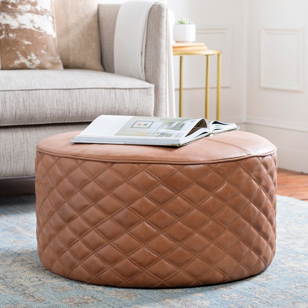 Buy Leather Ottomans & Storage Ottomans Online At Overstock | Our Best  Living Room Furniture Deals Regarding 24 Inch Ottomans (View 9 of 15)