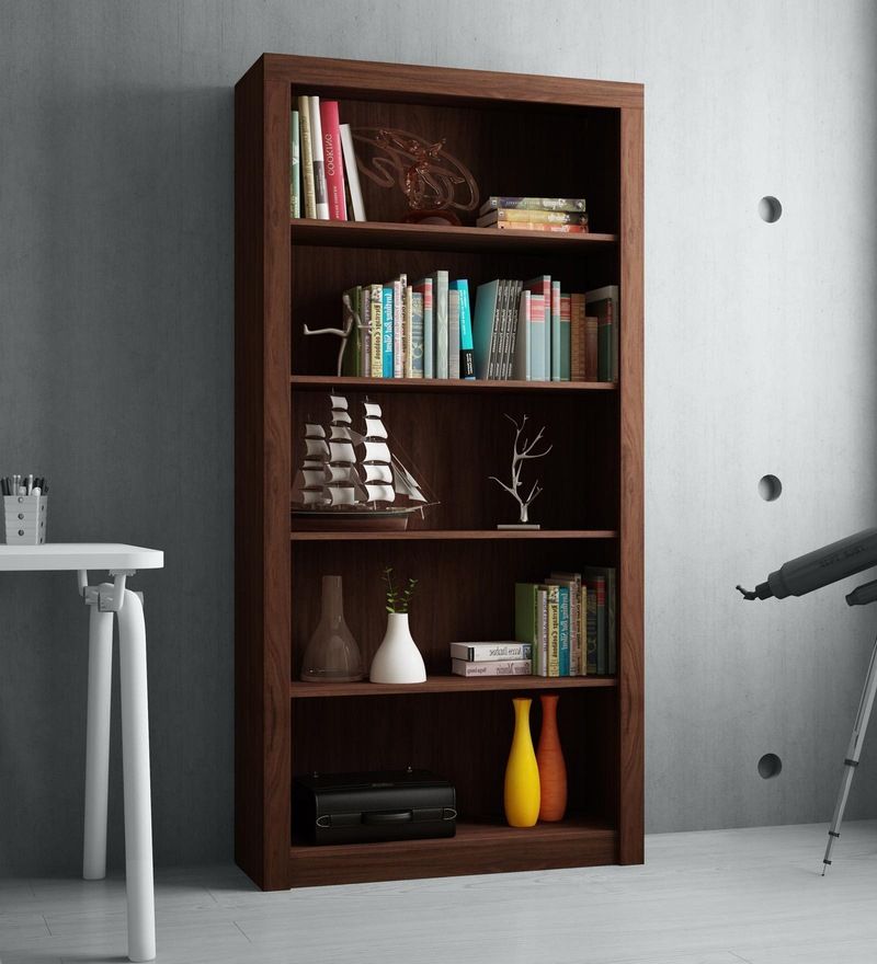 Buy Michiki Book Shelf In Nut Brown Finishmintwud Online – Modern Book  Shelves – Book Shelves – Furniture – Pepperfry Product Inside Nut Brown Finish Bookcases (Photo 5 of 15)