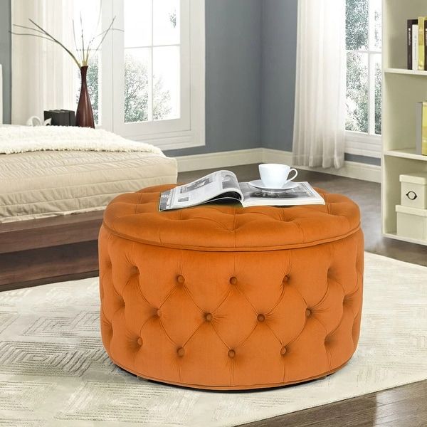 Buy Orange Ottomans & Storage Ottomans Online At Overstock | Our Best  Living Room Furniture Deals With Regard To Orange Ottomans (View 5 of 15)