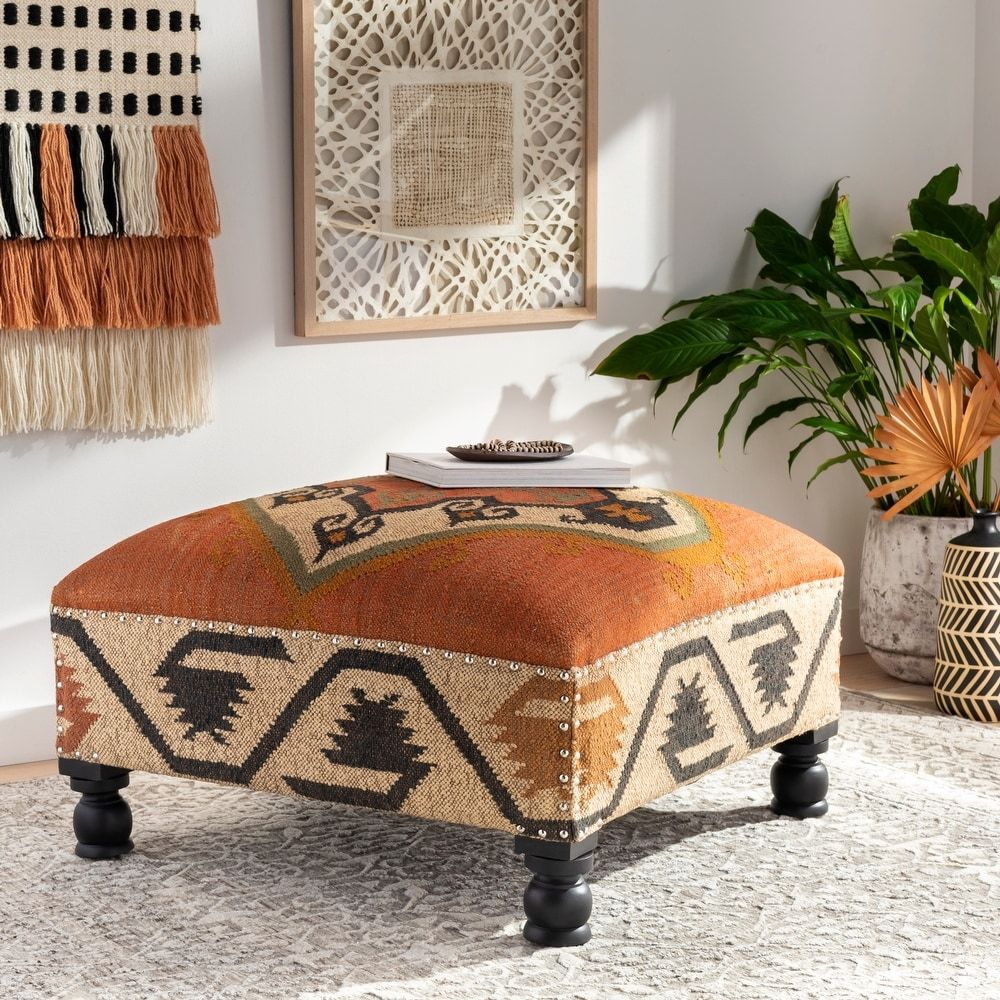 Buy Orange Ottomans & Storage Ottomans Online At Overstock | Our Best  Living Room Furniture Deals Within Orange Ottomans (View 6 of 15)