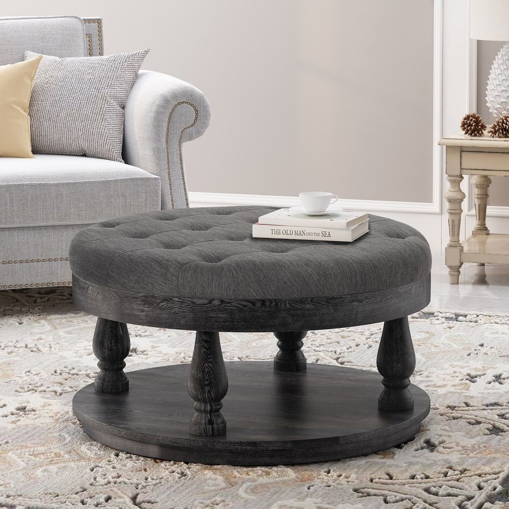 Buy Round Ottomans & Storage Ottomans Online At Overstock | Our Best Living  Room Furniture Deals In Soft Ivory Geometric Ottomans (View 13 of 15)